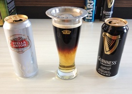 Stella and Guinness black and tan
