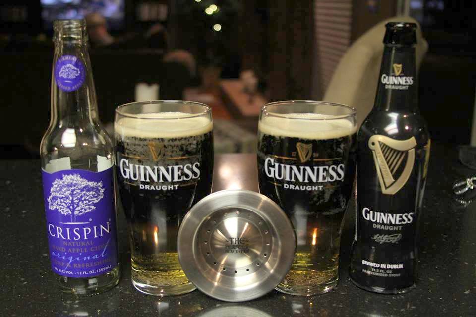 snakebite with Guinness and Crispin Cider